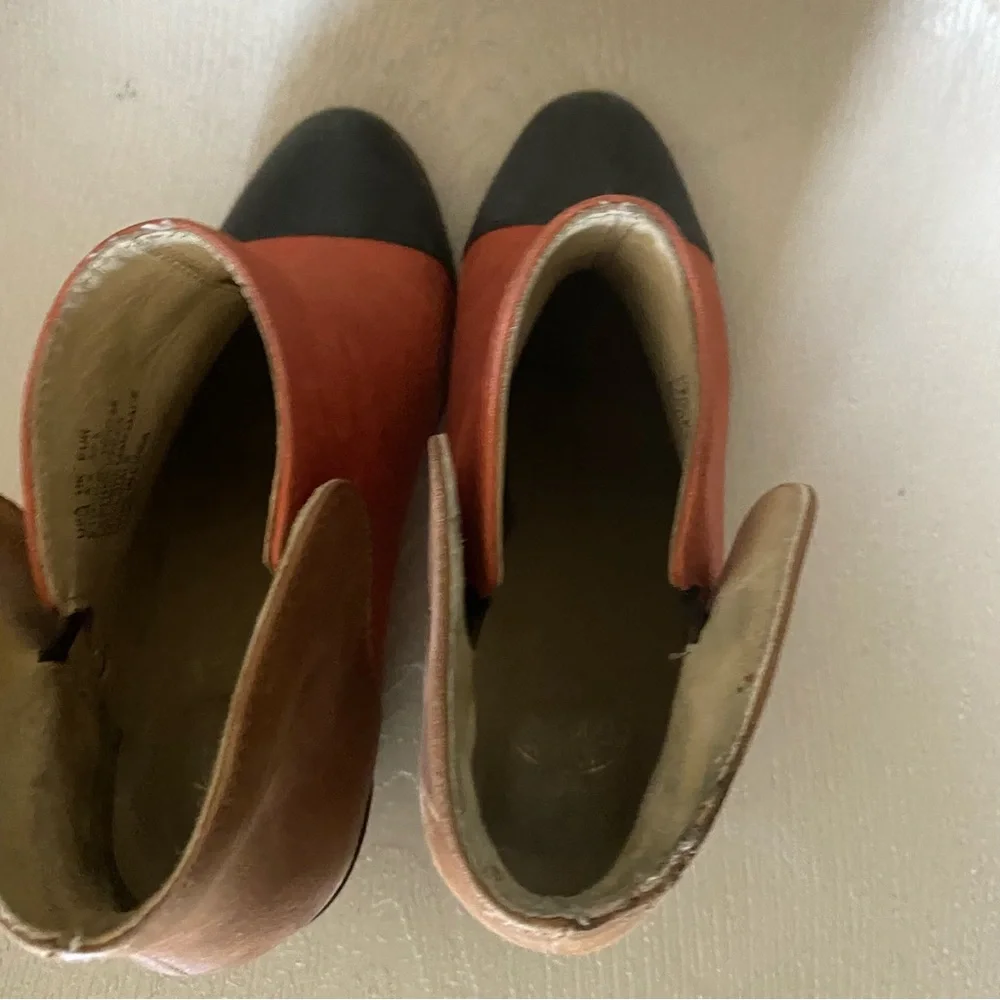 Wolverine 1000 Mile Samantha Pleet Orange Tan Black Leather ankle Boot 7.5m - Picture 7 of 10